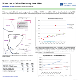 Water Use in Columbia County Since 1980 Kathleen A. McKee,
