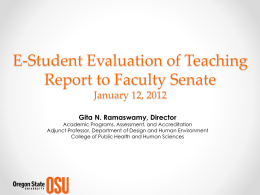E-Student Evaluation of Teaching Presentation