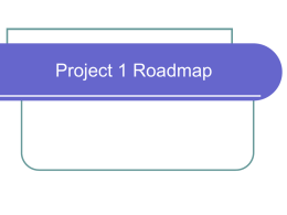 Project 1 Roadmap