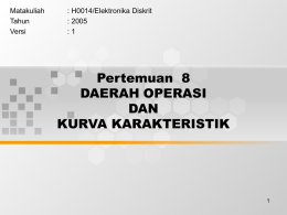 Pertemuan  8 DAERAH OPERASI DAN KURVA KARAKTERISTIK