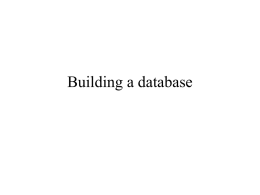 Building a database
