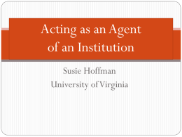Acting as an Agent of an Institution
