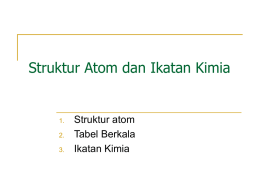 Struktur Atom dan Ikatan Kimia Struktur atom Tabel Berkala Ikatan Kimia