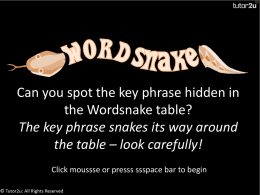 Click here to download the resource Wordsnake