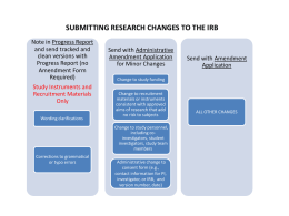 Submitting Research Changes to the IRB