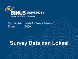 Survey Data dan Lokasi Tahun : 2009
