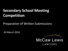 Preparation of Written Submissions