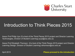 Introduction to Think Pieces 2015