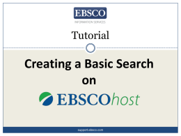 Ebscohost - Basic Search PowerPoint
