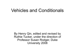 Vehicles and Conditionals