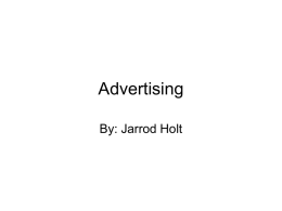 Advertising By: Jarrod Holt
