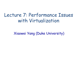 Performance and Virtualization