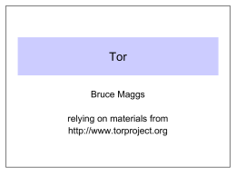 Tor Bruce Maggs relying on materials from