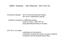 xBSM  Analysis - Dan Peterson  2011-02-18