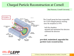Charged Particle Reconstruction at Cornell CLEO c