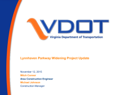 Lynnhaven Parkway Widening Project Update Presentation
