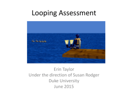 Looping Assessment Erin Taylor Under the direction of Susan Rodger Duke University