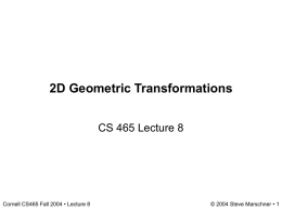 Notes on 2D transforms