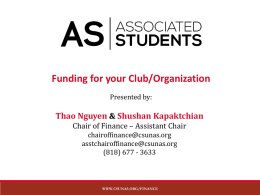 Clubs and Orgs Funding Presentation