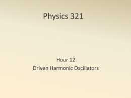 Physics 321 Hour 12 Driven Harmonic Oscillators