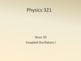 Physics 321 Hour 33 Coupled Oscillators I