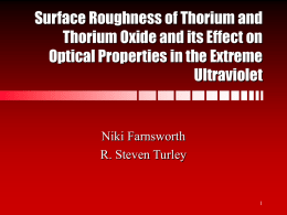 Surface Roughness of Thorium and Thorium Oxide and its Effect on Optical Properties in the Extreme Ultraviolet