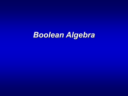 Lecture 2: Boolean Algebra