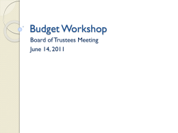 3. Budget Workshop 6-14-2011