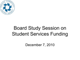 13. GB Study Session Student Services Budget 12-7-10