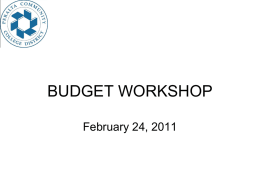 27. Training Budget Workshop 2-24-2011