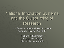 National Innovation Systems and Research Outsourcing