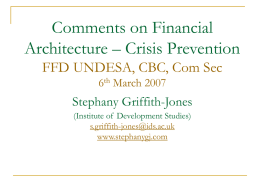 Stephany Griffith-Jones, Professor, Institute of Development Studies (IDS), Sussex University