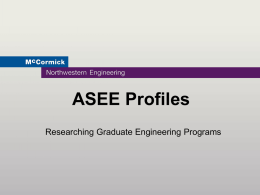 Researching Graduate Engineering Programs Using the ASEE Profiles