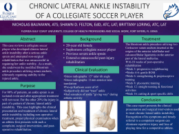 Chronic Lateral Ankle Instability of a Collegiate Soccer Player