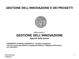 GIP Costantino Formica 2010-11 - Innovazione Tecnologica
