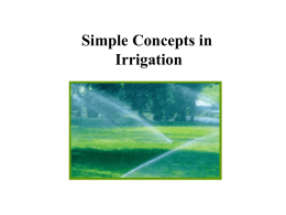 Simple Concepts in Irrigation
