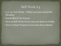 Bell Work #4 January 27-31