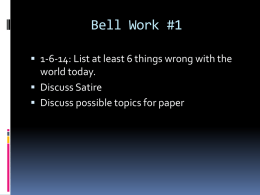 Bell Work #1 January 1-6