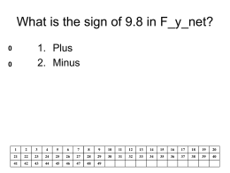 What is the sign of 9.8 in F_y_net? 1. Plus 2. Minus 0