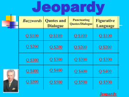 Jeopardy round for Quotes Dialogue and Roll of Thunder