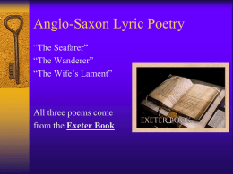 Anglo-Saxon Lyric Poetry