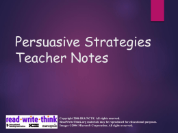 Persuasive Strategies Notes