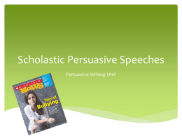 Scholastic Article Persuasive Speeches