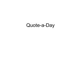 Quote-a-Day (PowerPoint Presentation)
