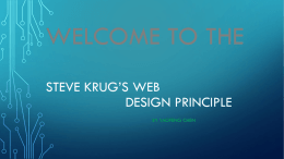 WELCOME TO THE STEVE KRUG’S WEB DESIGN PRINCIPLE BY YAOFENG CHEN