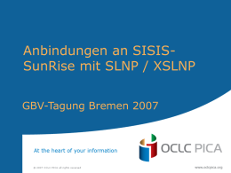 Anbindung von Fremdanwendungen an SISIS-SunRiseauf der Basis von SLNP / XSLNP
