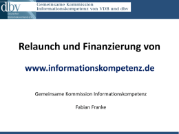 Relaunch und Finanzierung von informationskompetenz.de