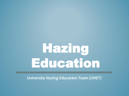 Hazing Education