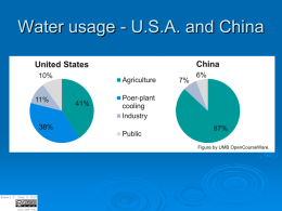 Water usage - U.S.A. and China Figure by UMB OpenCourseWare.