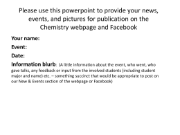 Form for submitting information, news, and events for the Department of Chemistry web or Facebook page.